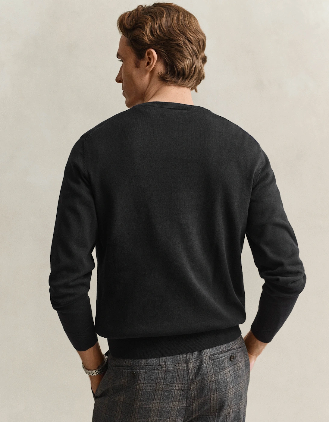 GANT Mens Classic Cotton Shield Logo Crew Neck Jumper - 5 Black