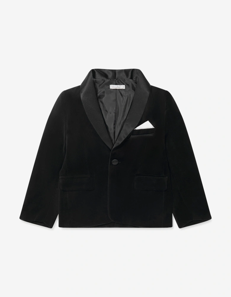 Patachou Boys Velvet Blazer in Black