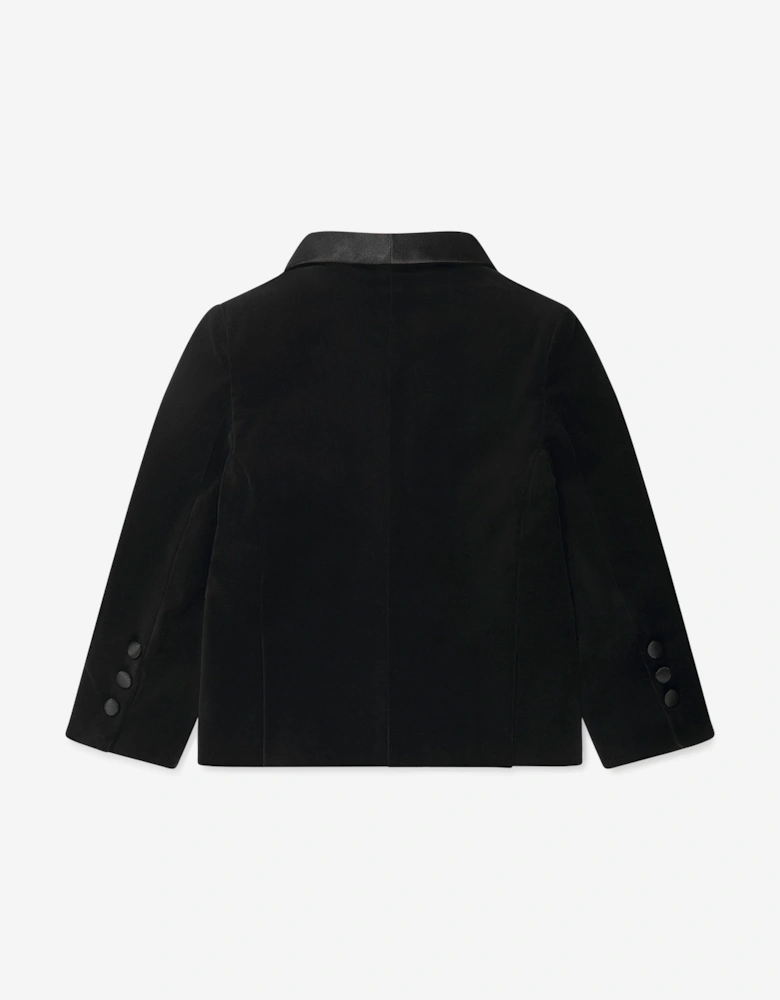 Patachou Boys Velvet Blazer in Black