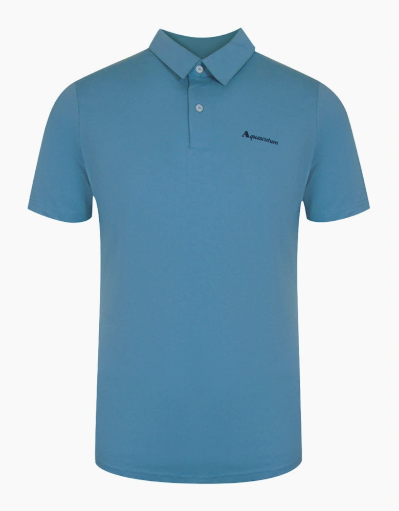 Aquascutum Active Cotton Polo Dry-Fit Avio Blue Polo Shirt