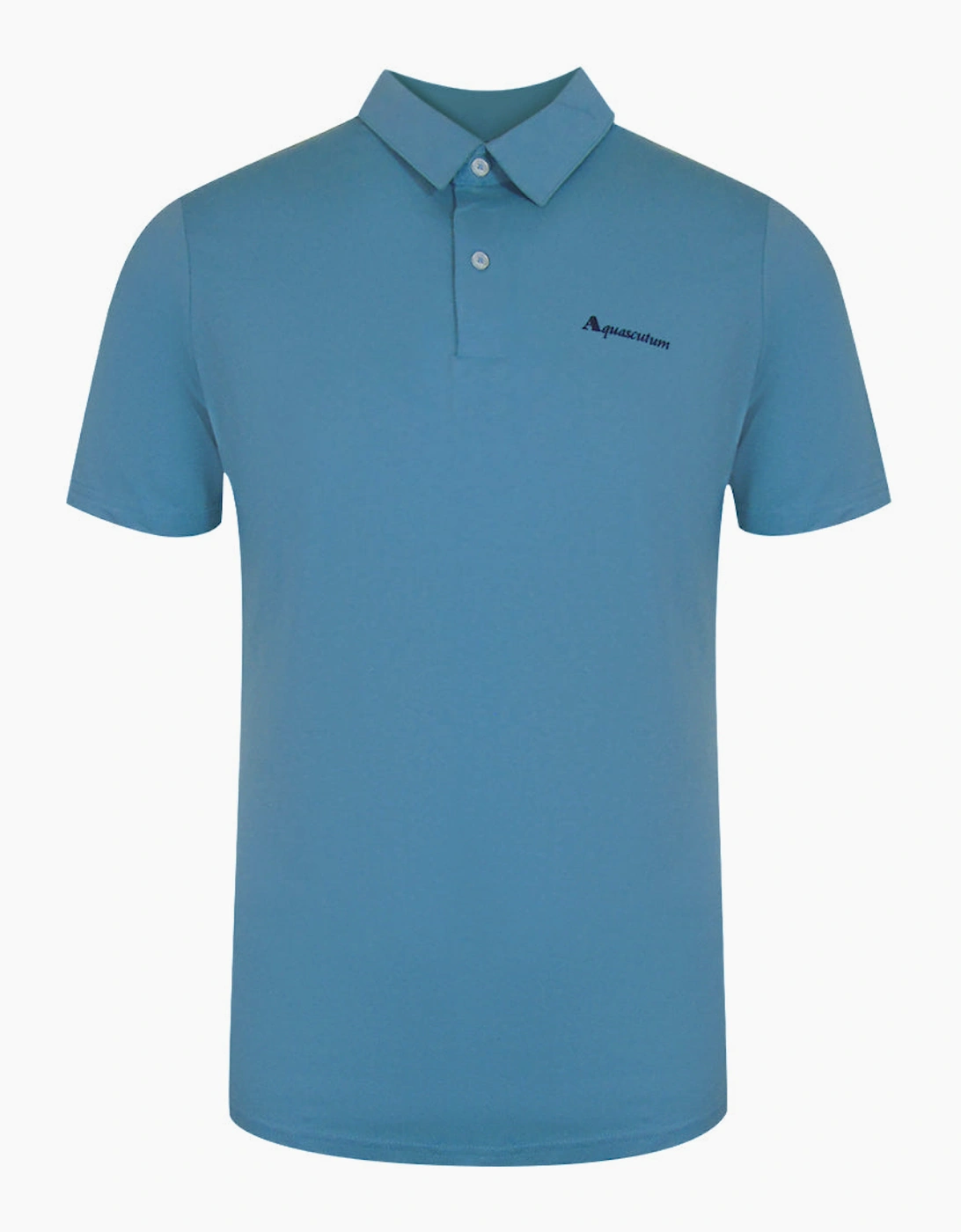 Aquascutum Active Cotton Polo Dry-Fit Avio Blue Polo Shirt, 3 of 2