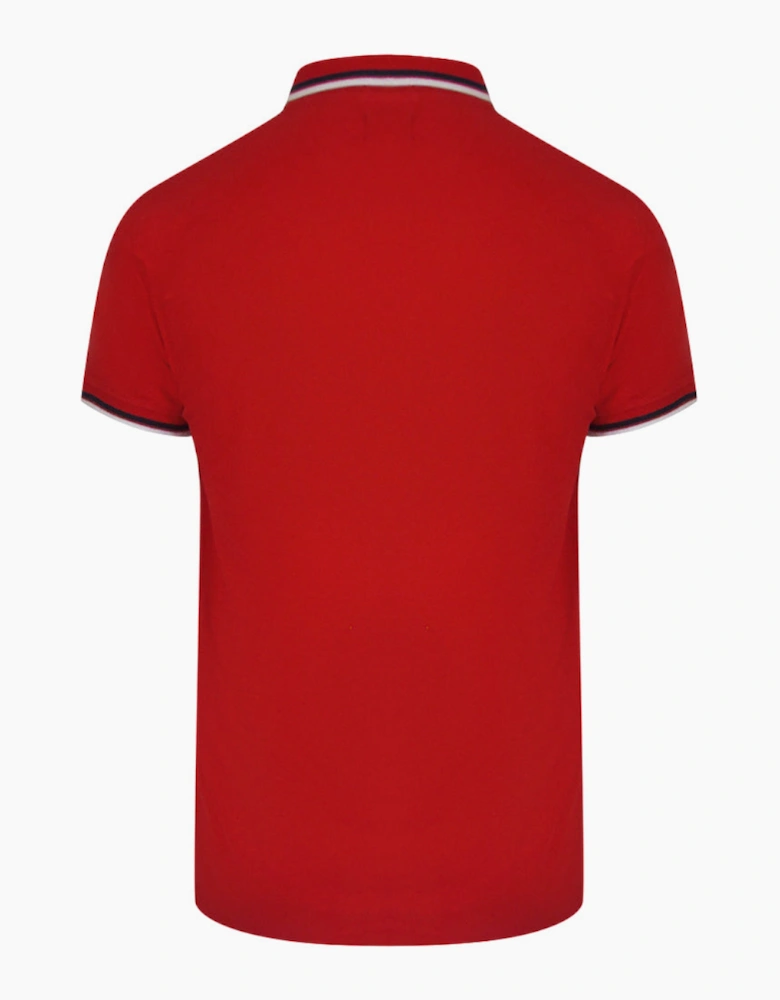 Aquascutum Active Cotton Stripes Polo Dry-Fit Red Red Polo Shirt