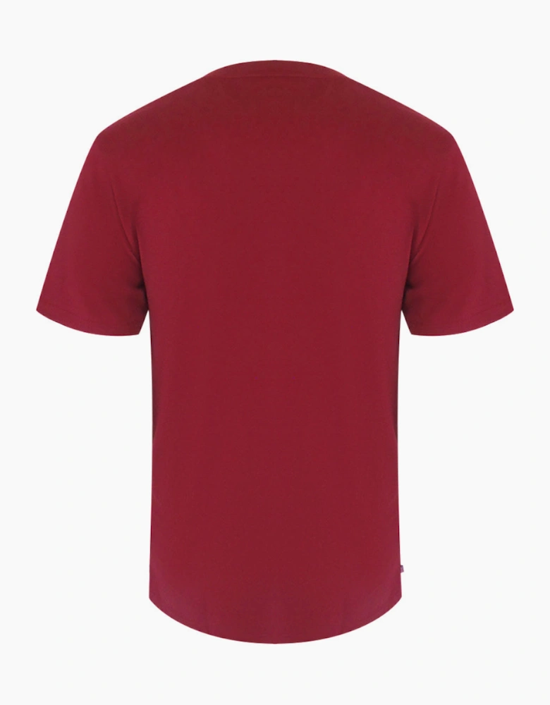 Aquascutum Active Cotton Stripes Bordeaux Burgundy T-Shirt