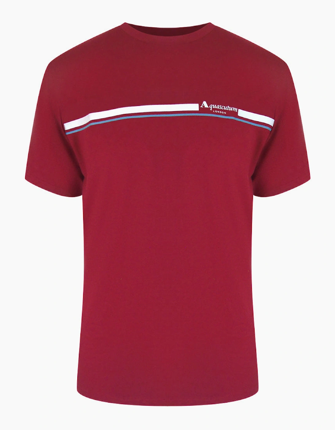 Aquascutum Active Cotton Stripes Bordeaux Burgundy T-Shirt, 3 of 2