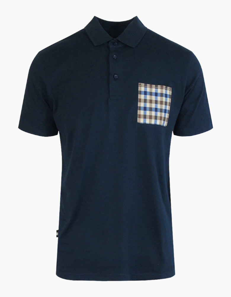 Aquascutum Active Beach Sailor Check Polo Navy