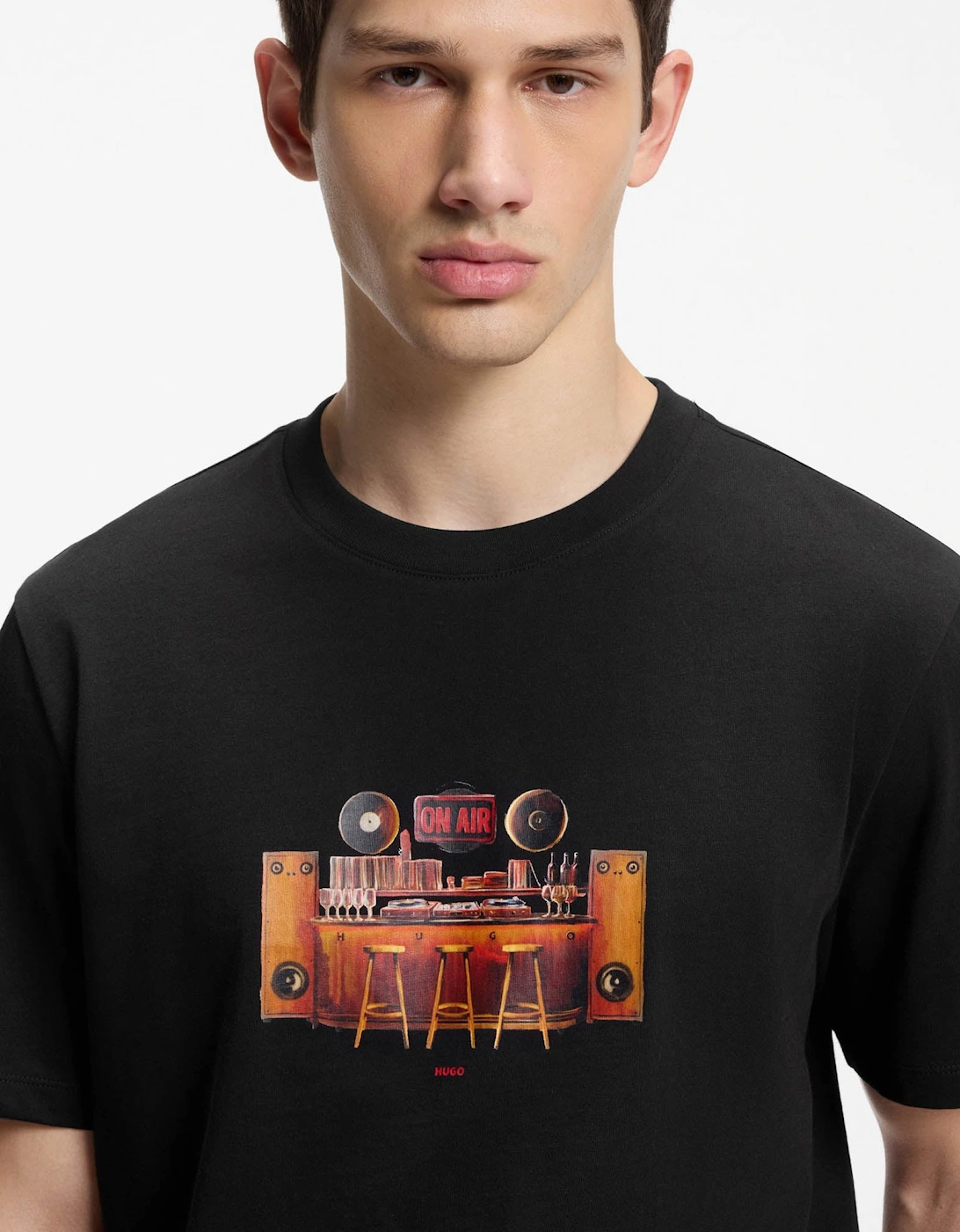 HUGO Durectee Mens Graphic T-Shirt - Black 001