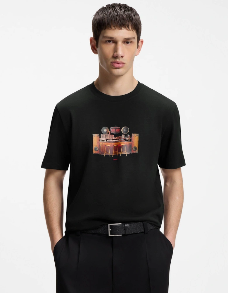 HUGO Durectee Mens Graphic T-Shirt - Black 001
