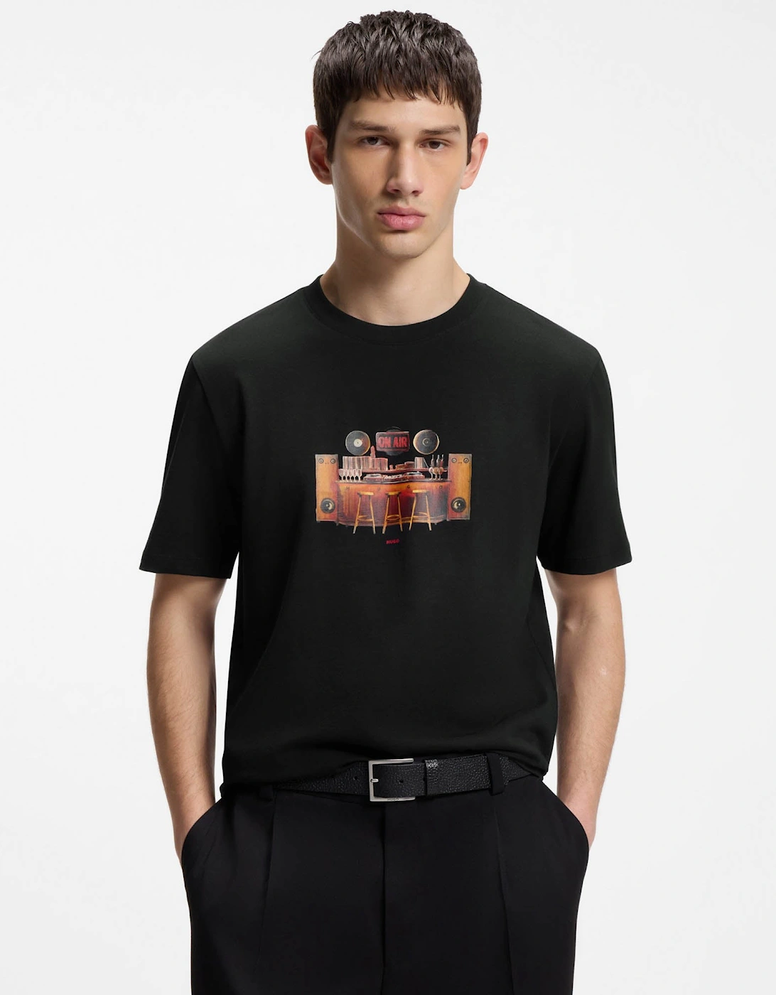HUGO Durectee Mens Graphic T-Shirt - Black 001, 4 of 3