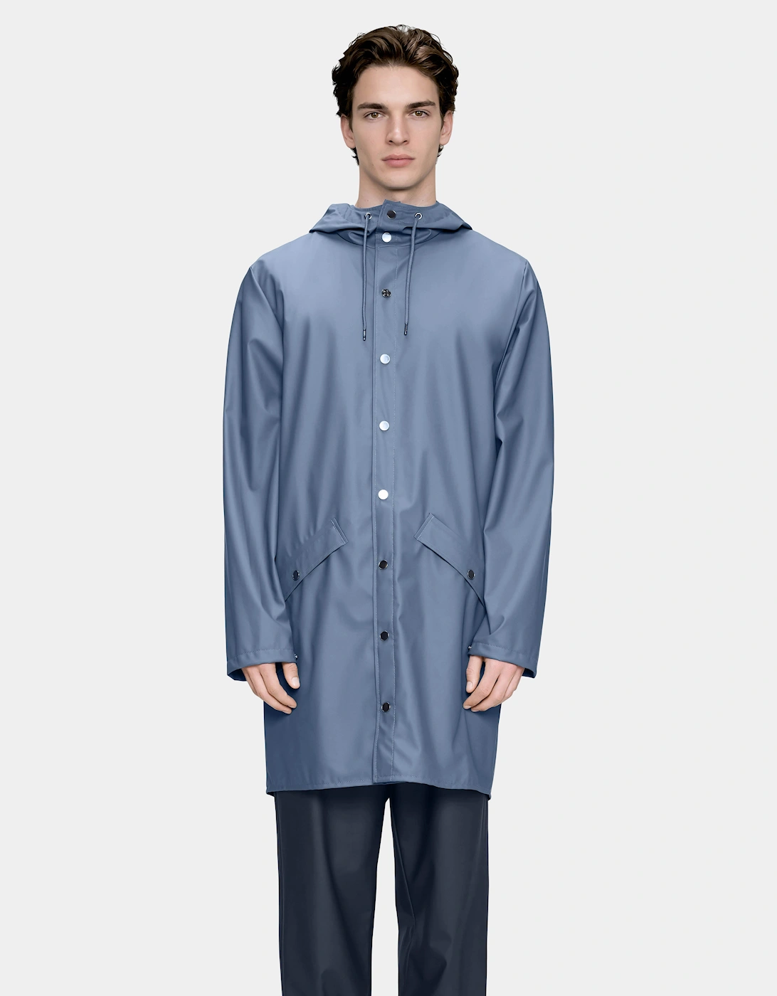 Rains Long Unisex Jacket - 172 Blue Dusk
