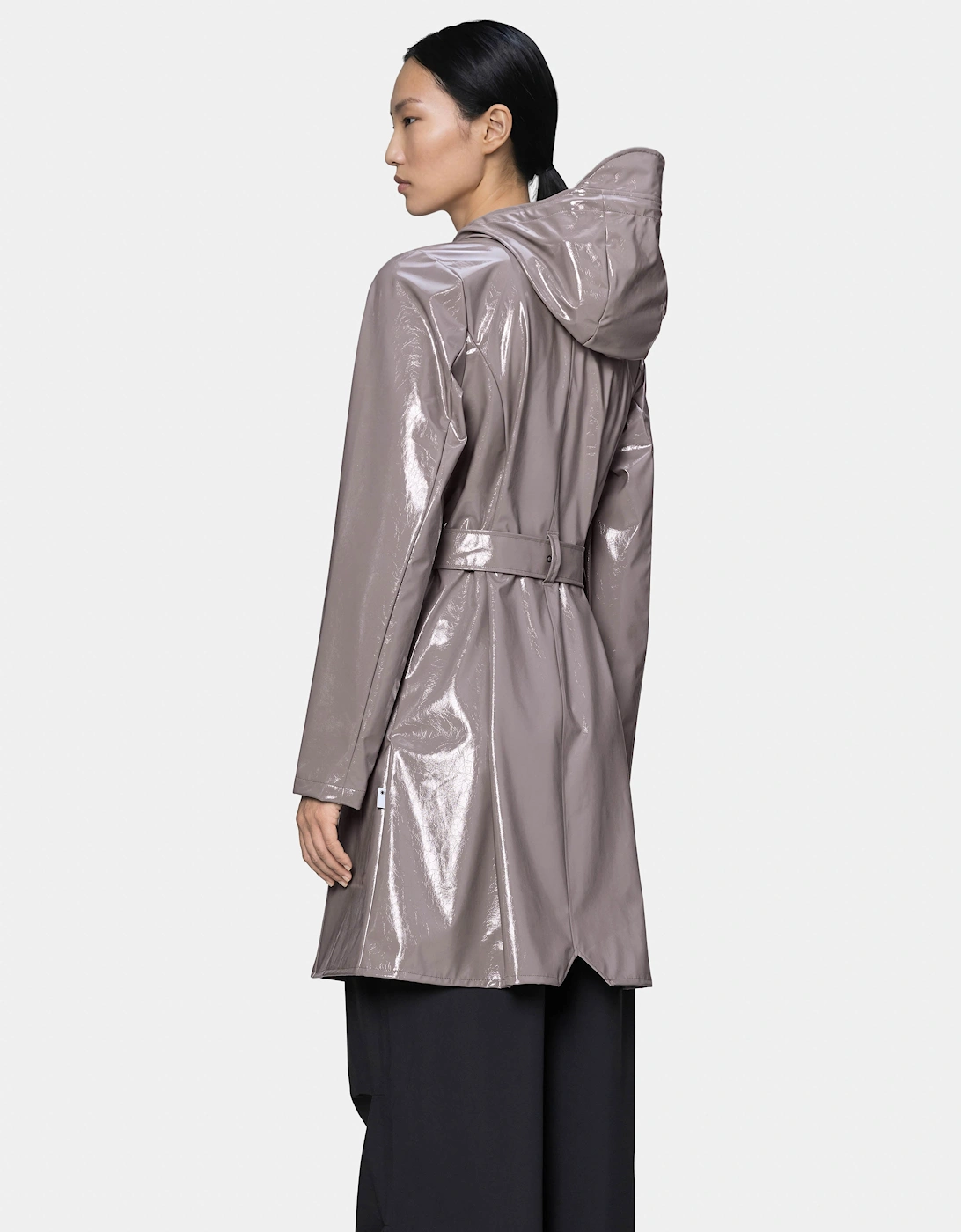 Rains Curve Long Womens Jacket - 194 Cinder Glaze