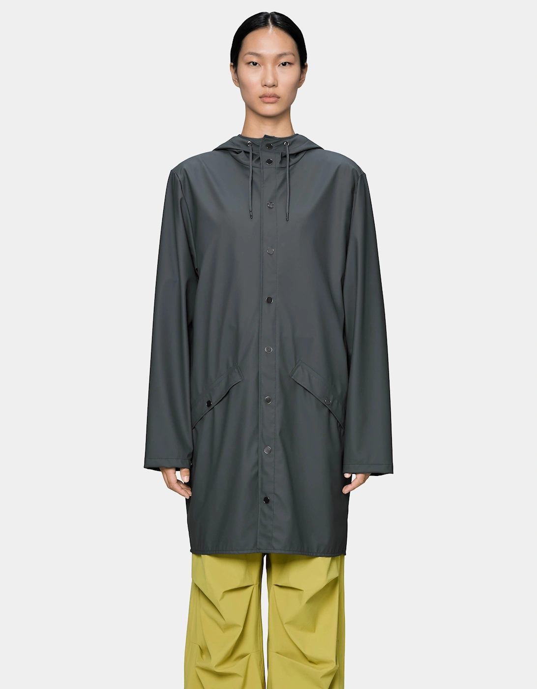 Rains Long Unisex Jacket - 153 Dark Grey