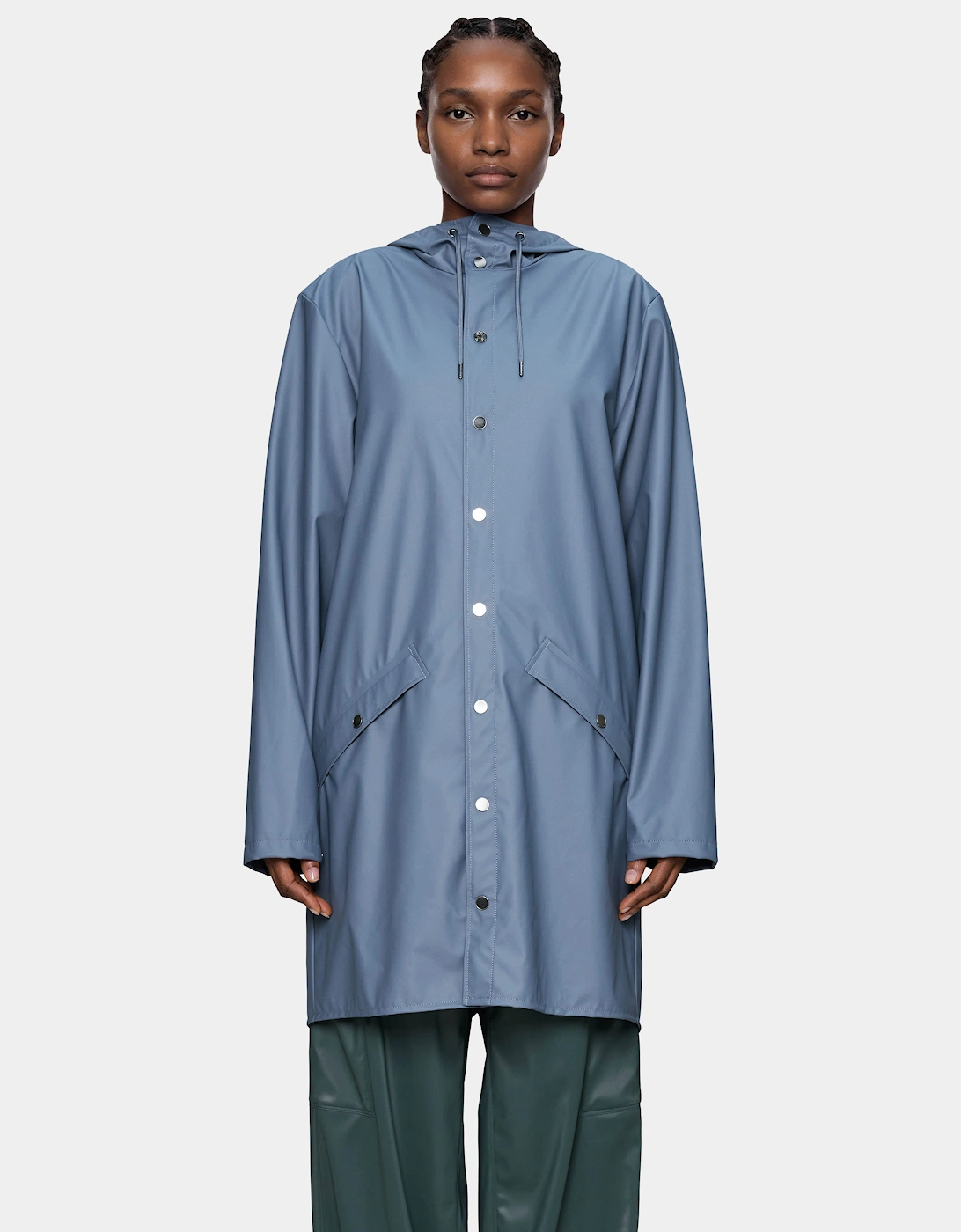 Rains Long Unisex Jacket - 172 Blue Dusk