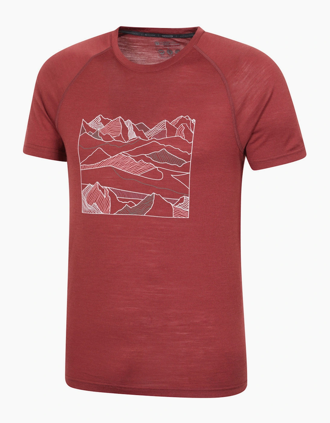 Mountain Warehouse Mens Quest Printed Merino Blend Thermal Top