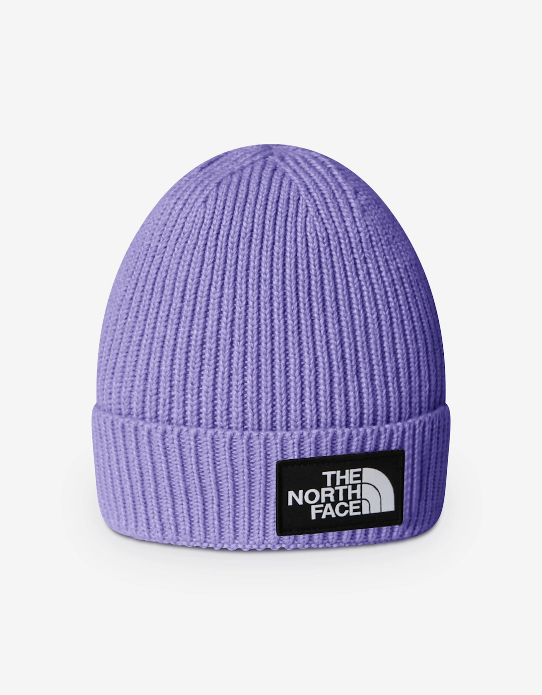 The North Face Kids Logo Box Cuffed Beanie in Purple