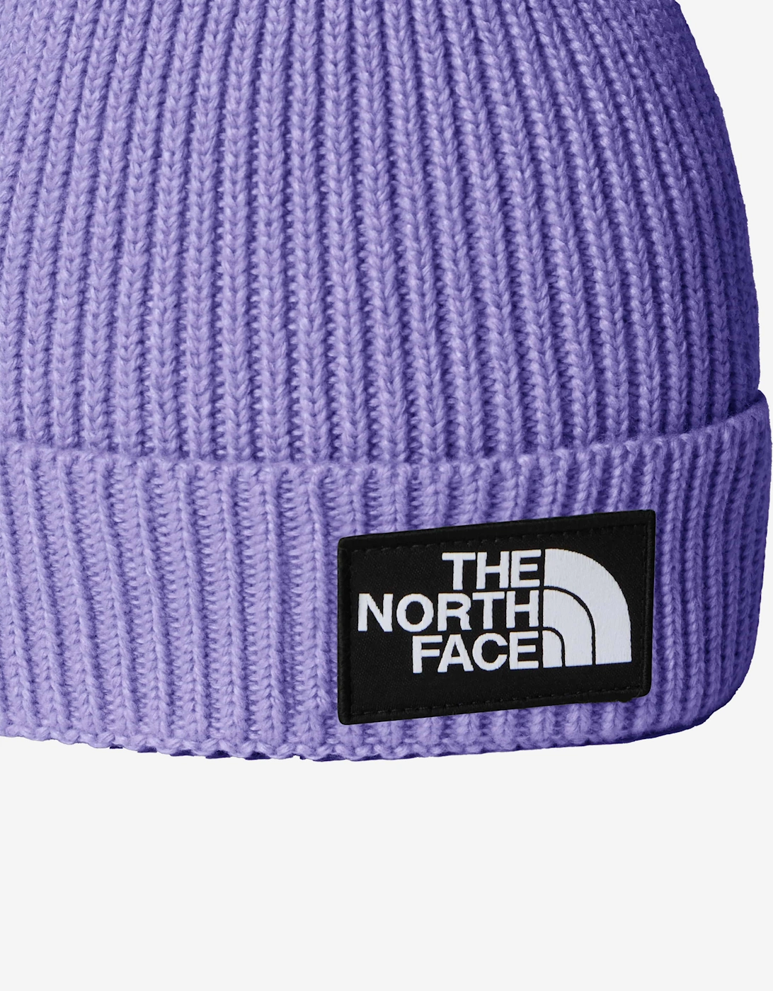 The North Face Kids Logo Box Cuffed Beanie in Purple