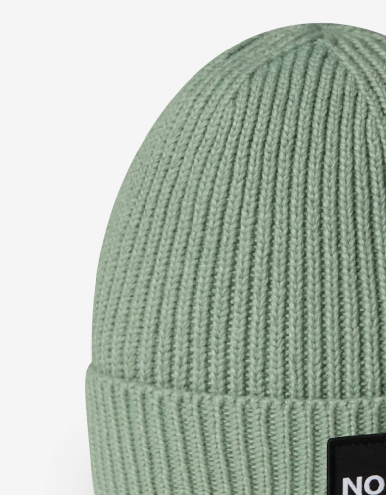 The North Face Kids Logo Box Cuffed Beanie in Green