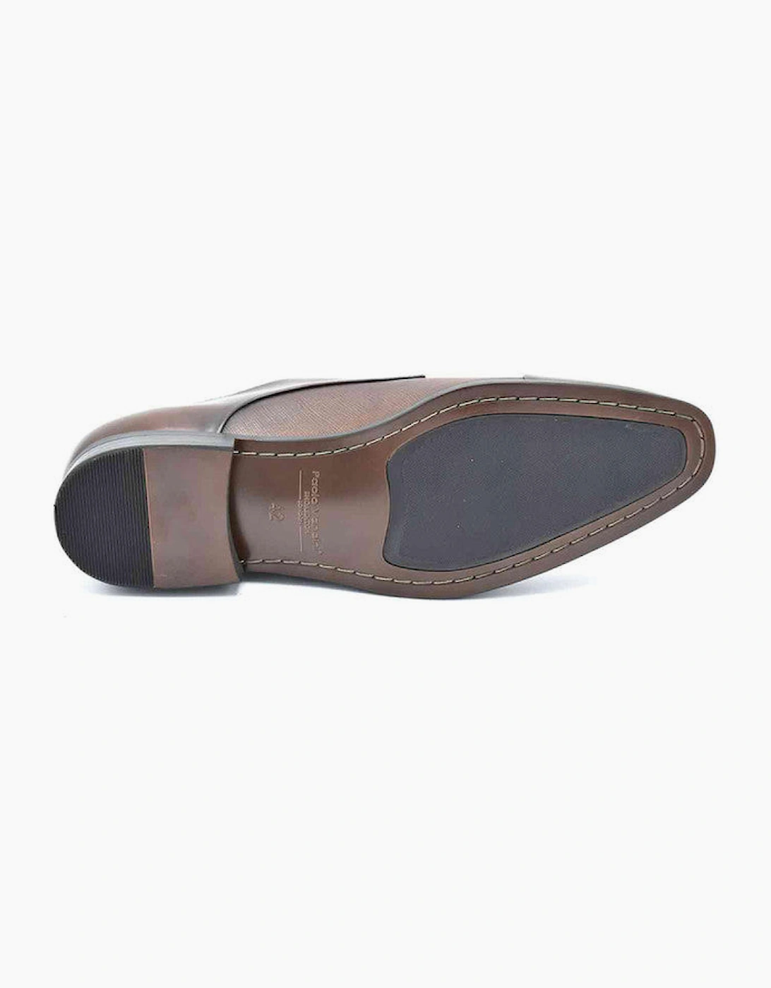 Paolo Vandini Longley Monk Leather Shoe - Dk Tan/Burgundy