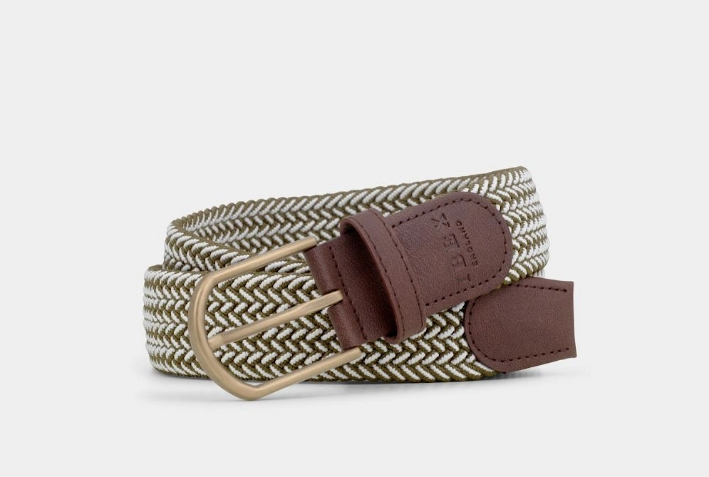 IBEX Repreve Eco Friendly Stretch Belt 9603 - Khaki/ White, 2 of 1