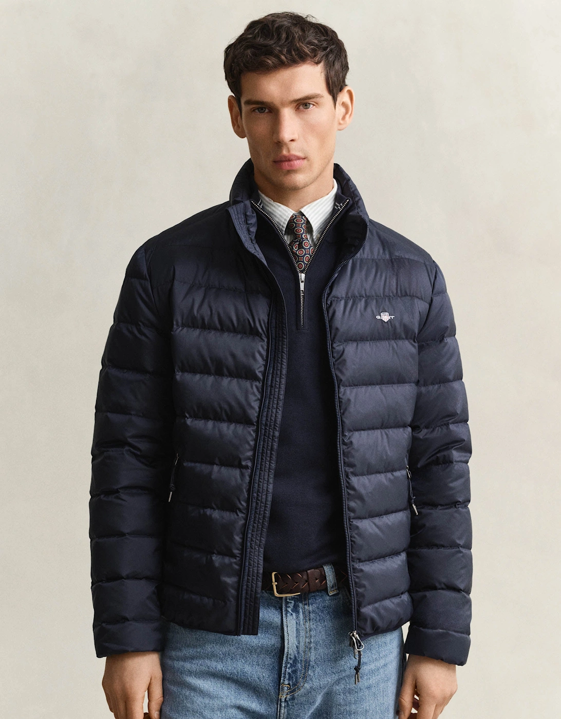GANT Mens Light Down Jacket - 433 Evening Blue, 5 of 4