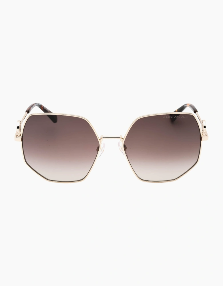 Marc Jacobs Havana Leg Ends Gold Sunglasses