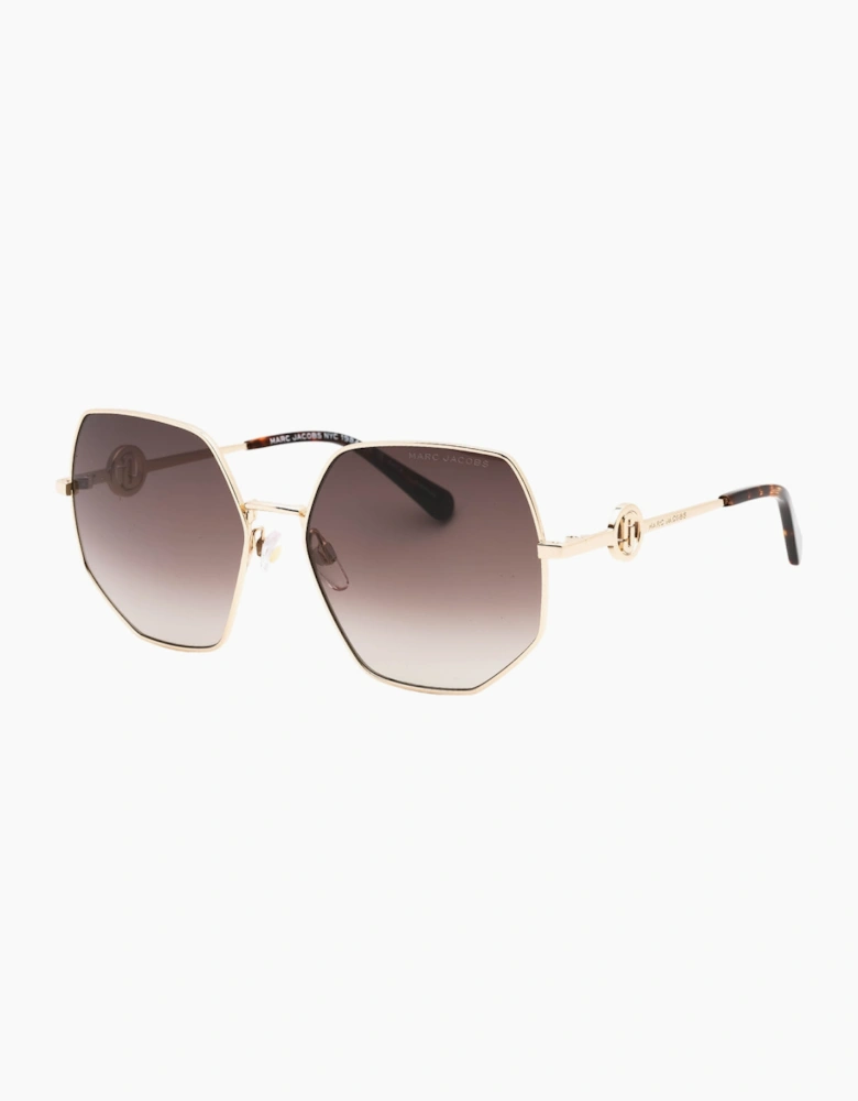 Marc Jacobs Havana Leg Ends Gold Sunglasses