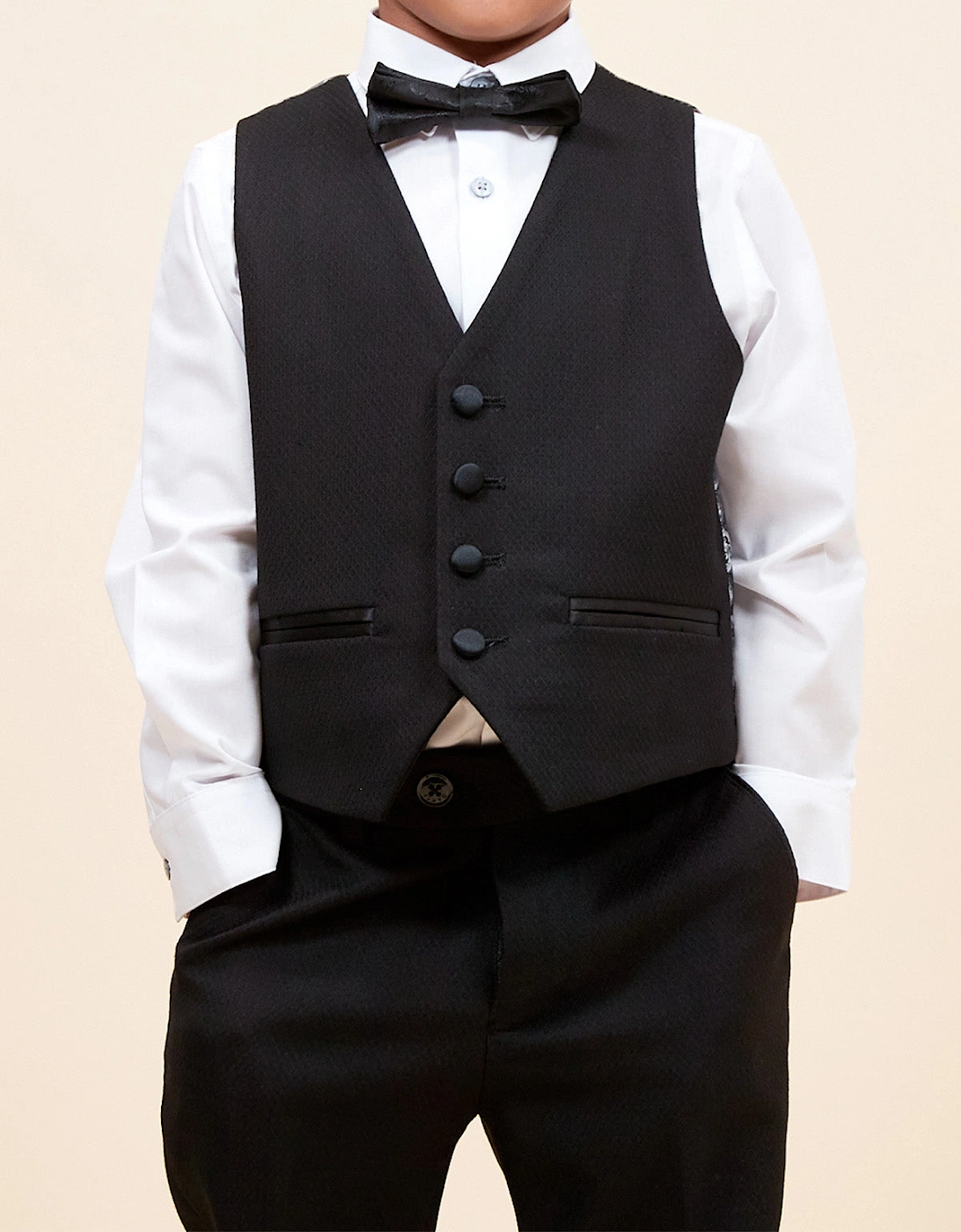 Marc Darcy Dalton Tux Kids 3pc Suit - Black