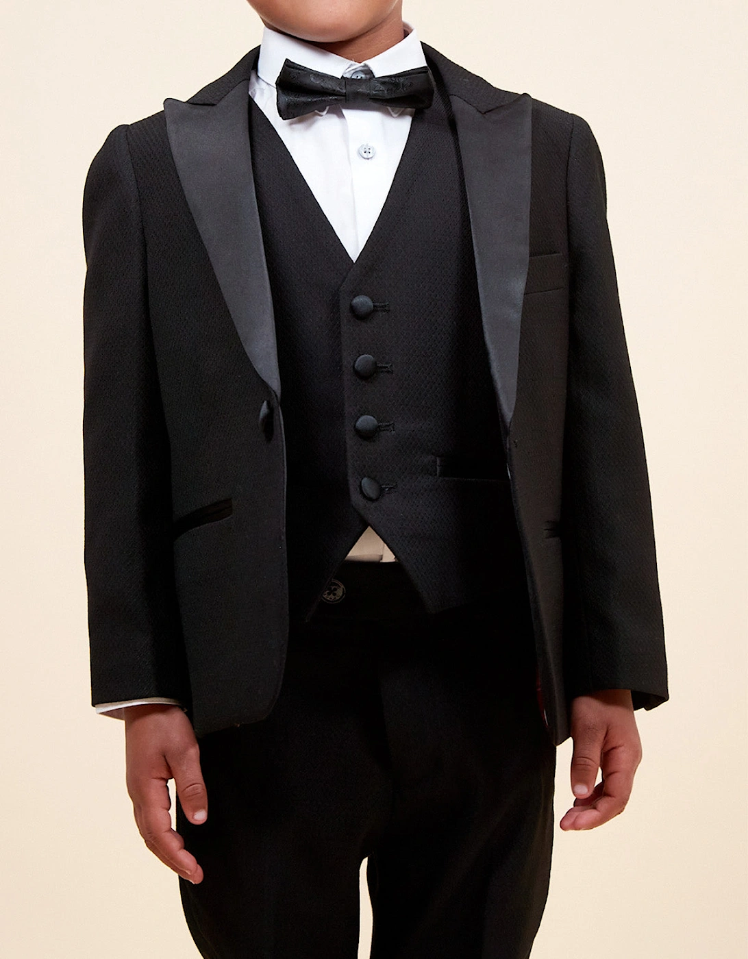 Marc Darcy Dalton Tux Kids 3pc Suit - Black