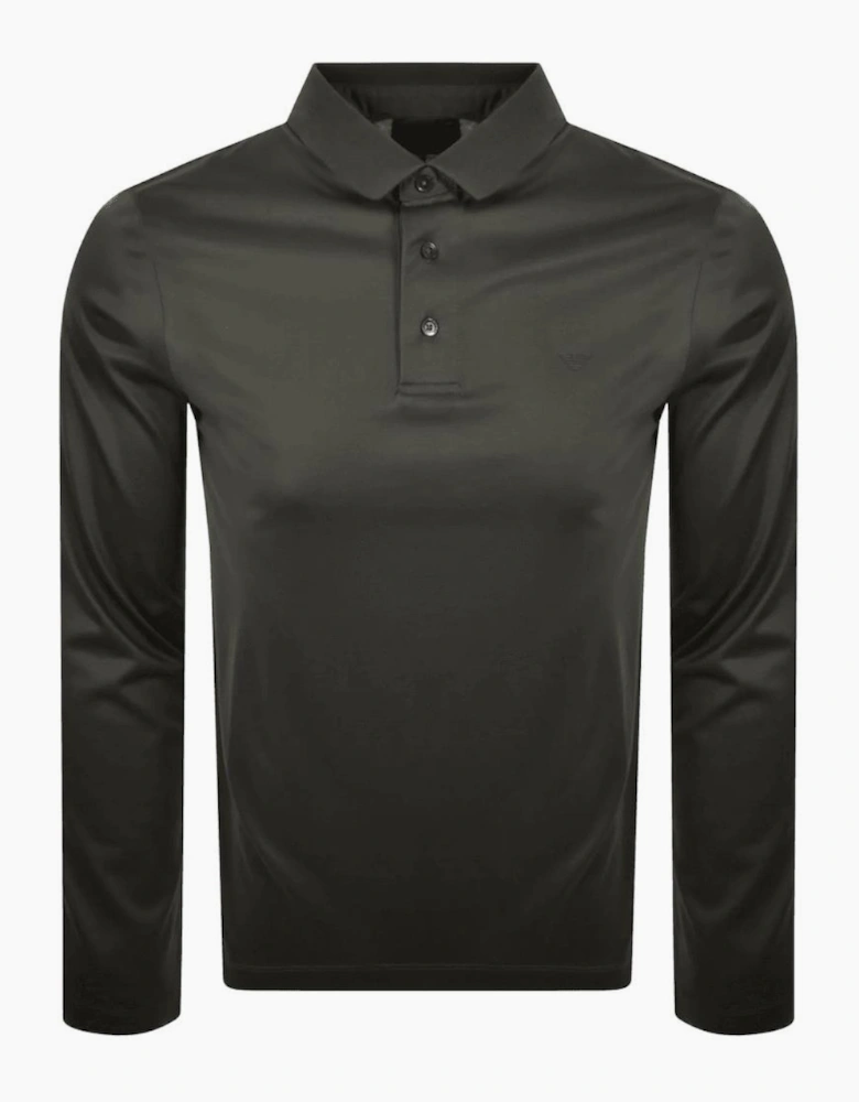Cotton Green Long Sleeve Polo Shirt