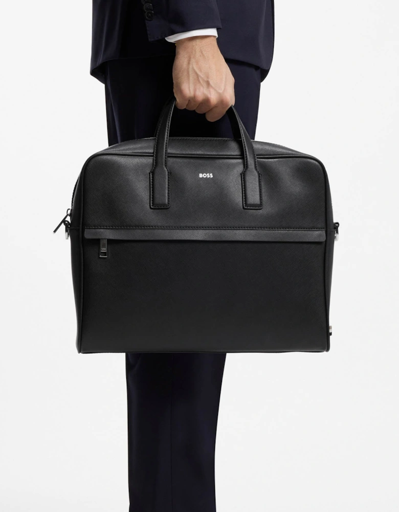 BOSS Orange Zair Mens Document Case with Foil-Print Logo - Black 001