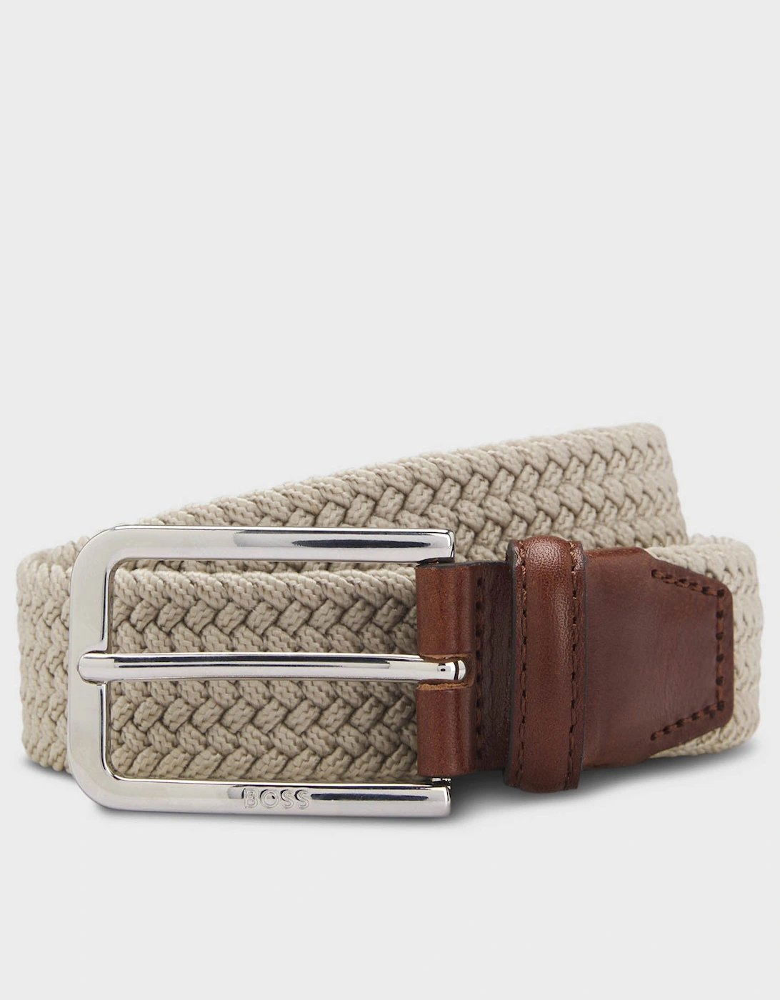 BOSS Orange Clorio Mens Fabric Belt - Light Beige 270