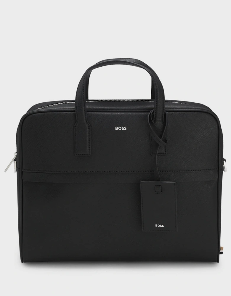 BOSS Orange Zair Mens Document Case with Foil-Print Logo - Black 001