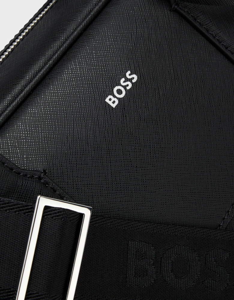 BOSS Orange Zair Mens Document Case with Foil-Print Logo - Black 001