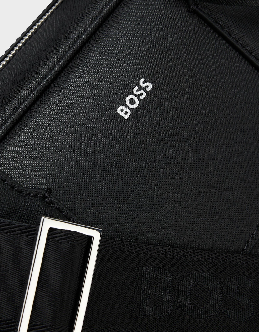 BOSS Orange Zair Mens Document Case with Foil-Print Logo - Black 001