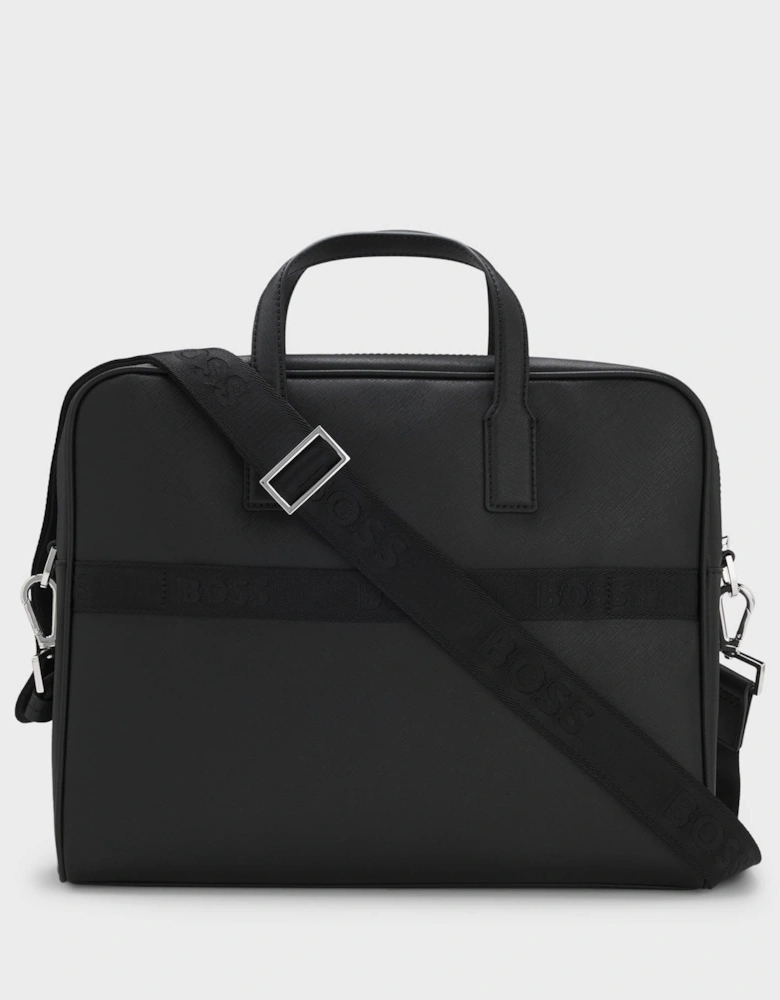 BOSS Orange Zair Mens Document Case with Foil-Print Logo - Black 001