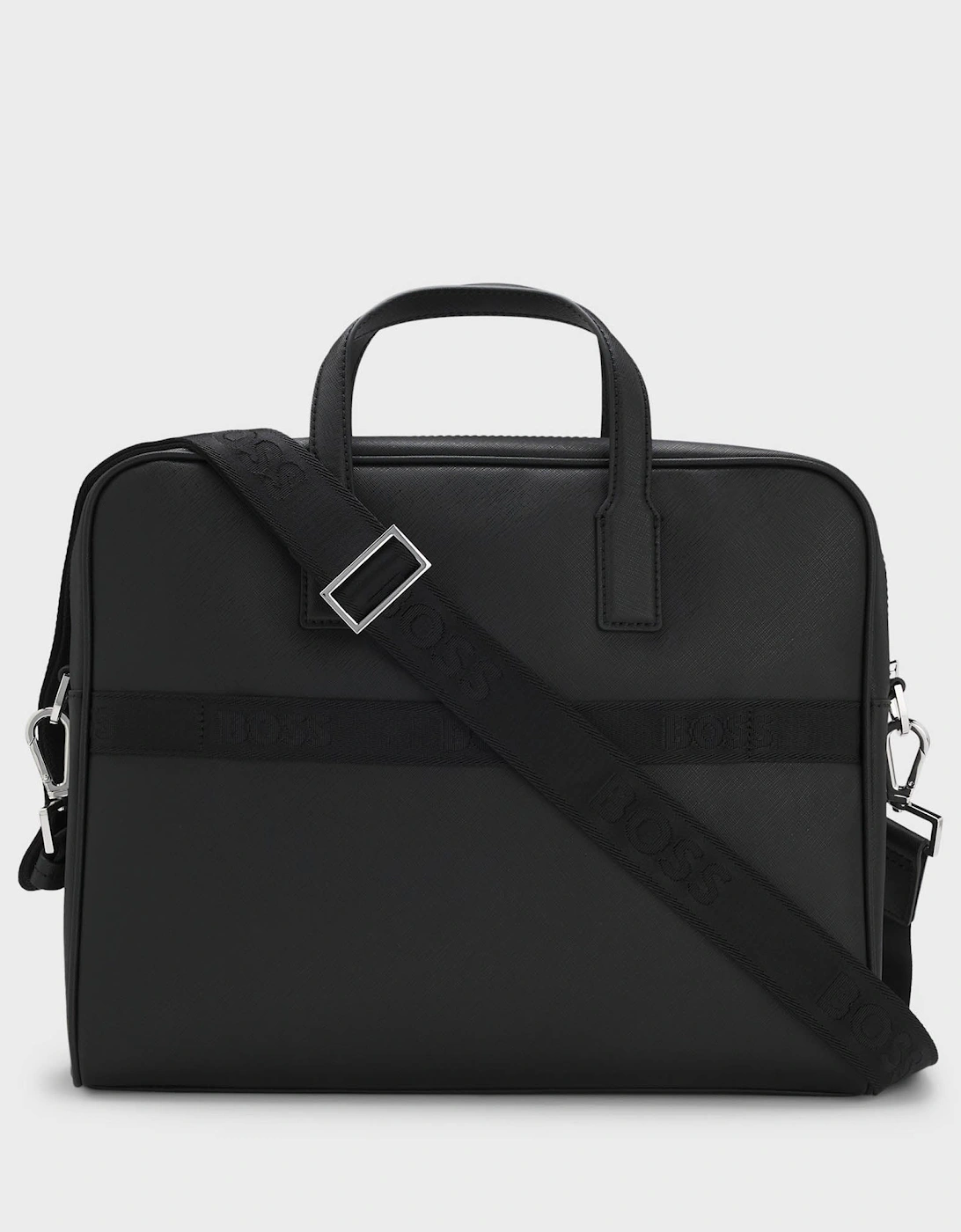 BOSS Orange Zair Mens Document Case with Foil-Print Logo - Black 001