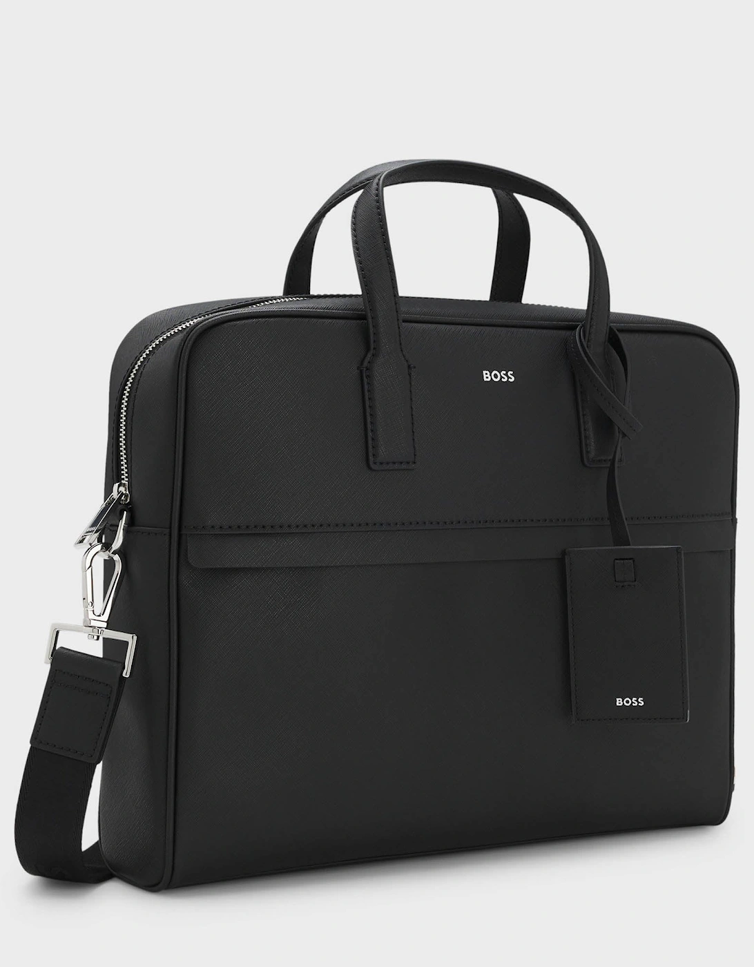 BOSS Orange Zair Mens Document Case with Foil-Print Logo - Black 001