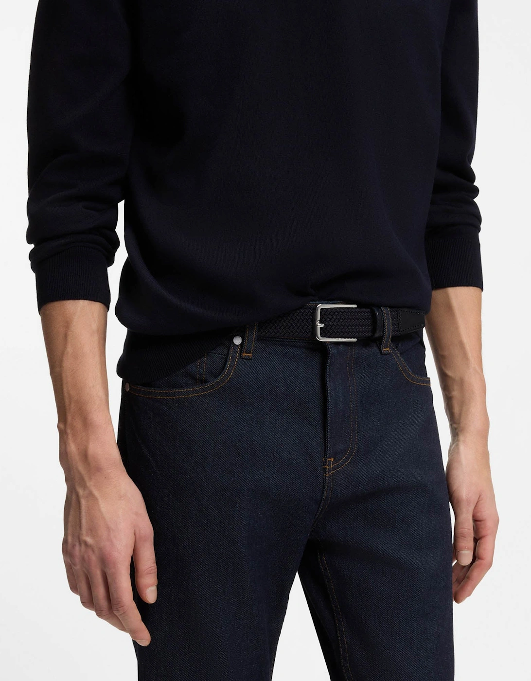 BOSS Orange Clorio Mens Fabric Belt - Navy 410
