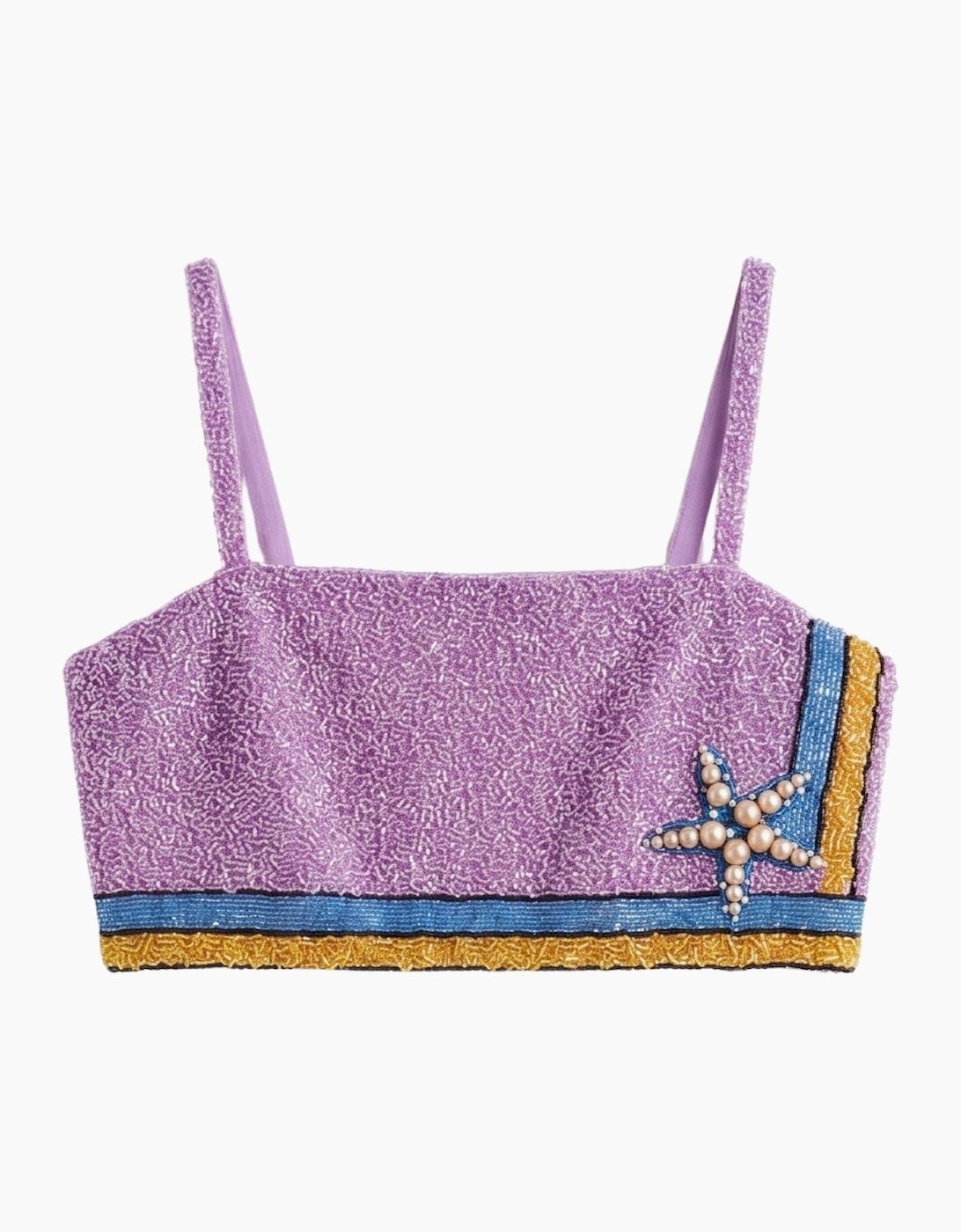 Monni Purple Co-ord Hand Embroidered Crystal Top Only