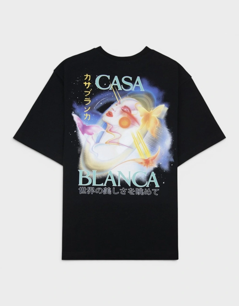 Galactic Connection Printed T-Shirt Black
