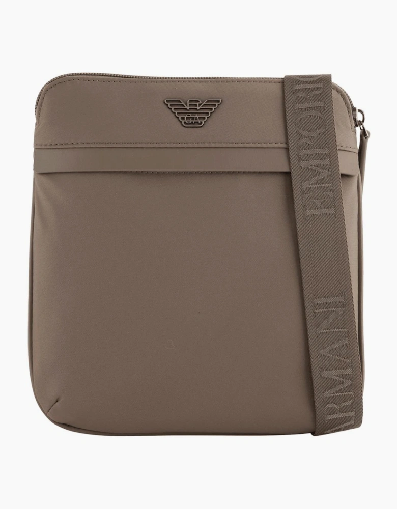 Nylon Eagle Logo Brown Shoulder Bag
