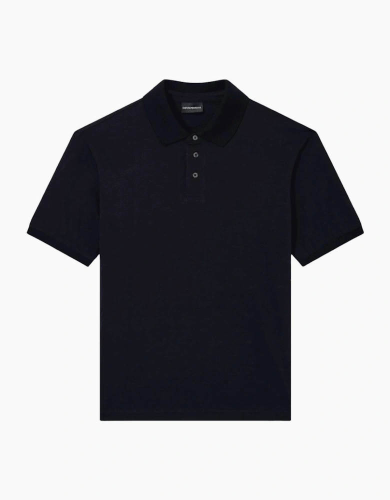 Micro Eagle All Over Slim Fit Navy Polo Shirt