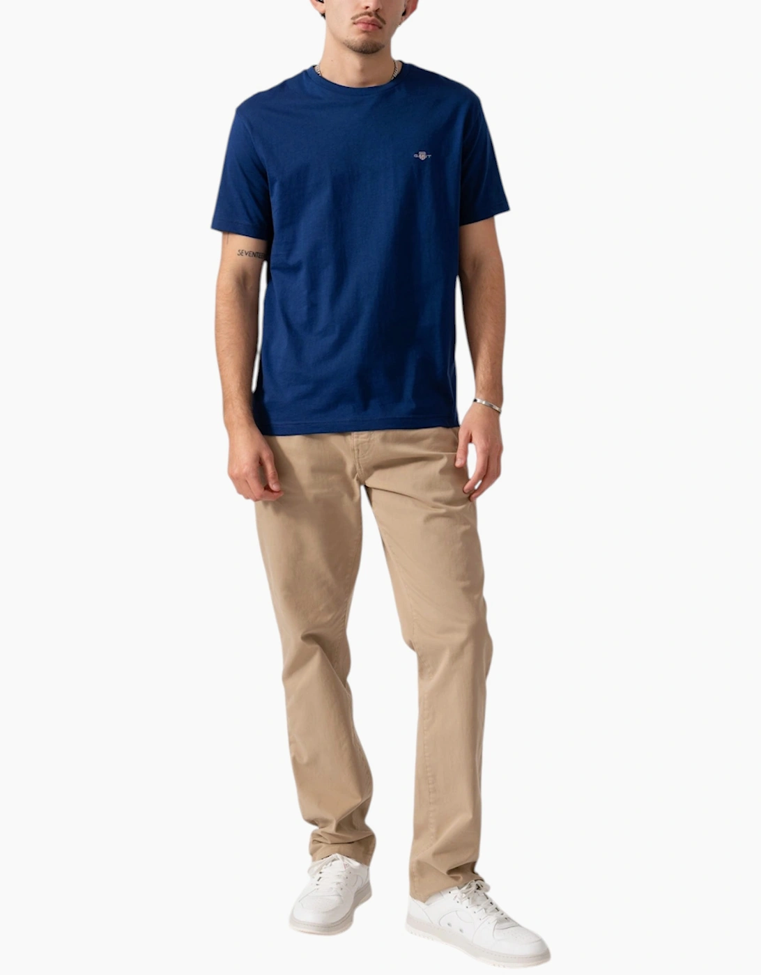 Gant Mens T Shirts Shield Logo Crew Neck Short Sleeve Tee