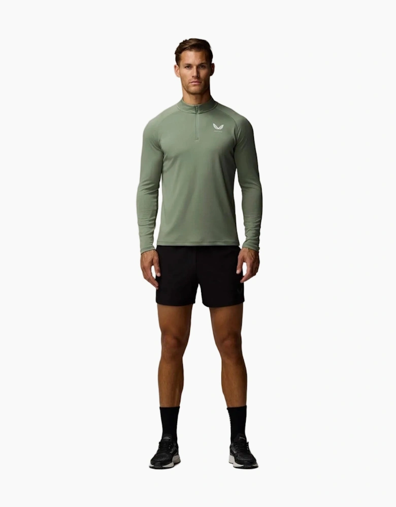 Castore Adapt Training 1/4 Zip Top Polyester Men's Green Activewear T-Shirts