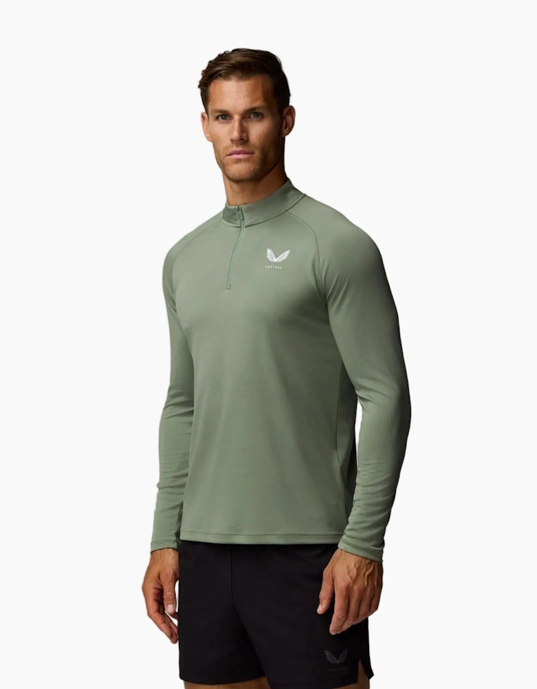 Castore Adapt Training 1/4 Zip Top Polyester Men's Green Activewear T-Shirts