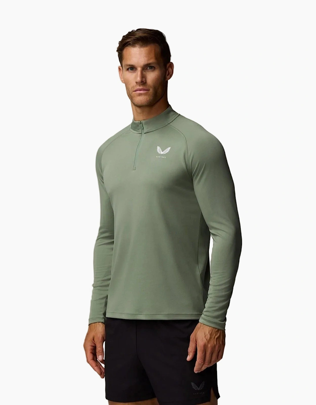 Castore Adapt Training 1/4 Zip Top Polyester Men's Green Activewear T-Shirts