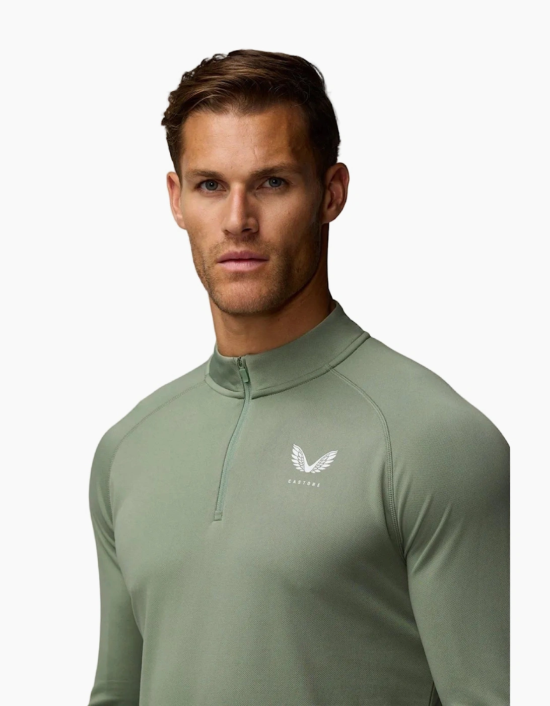 Castore Adapt Training 1/4 Zip Top Polyester Men's Green Activewear T-Shirts