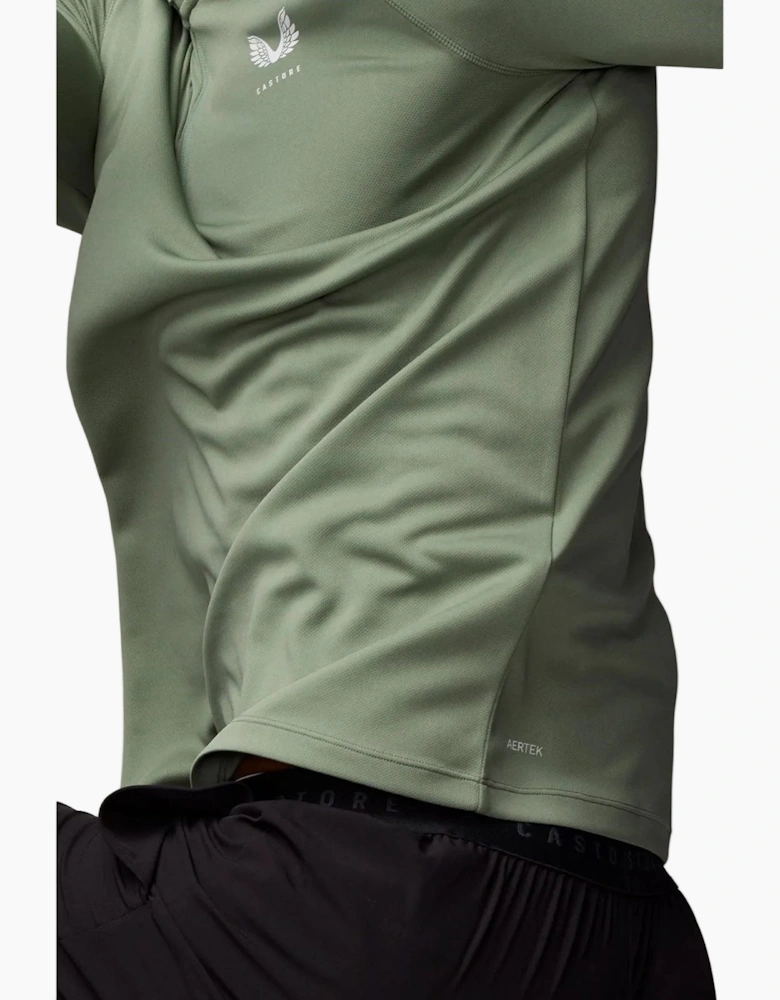 Castore Adapt Training 1/4 Zip Top Polyester Men's Green Activewear T-Shirts