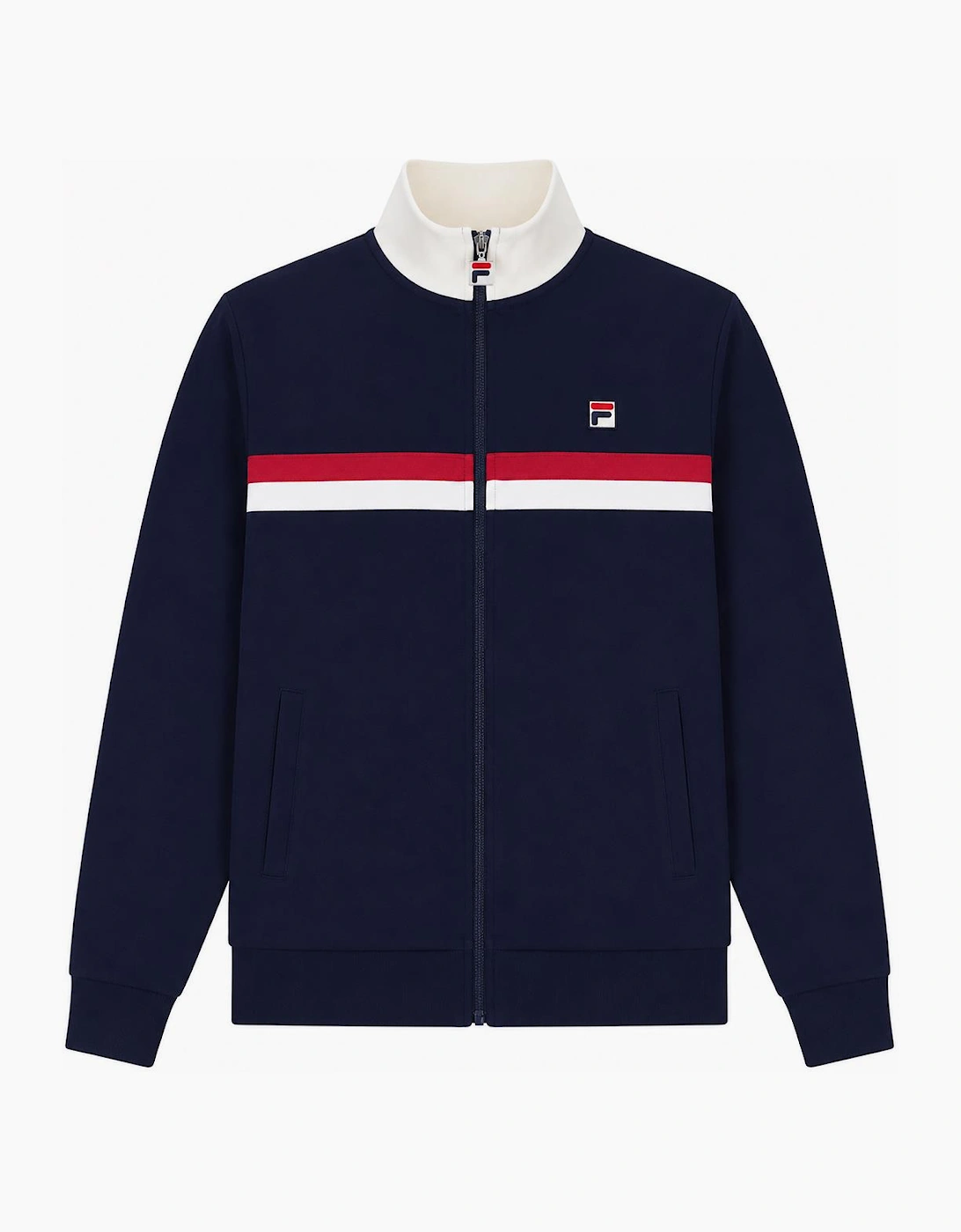 Fila Men's Enrico Track Top Jacket Navy/Gardenia/Garnet - Size 42/Regular
