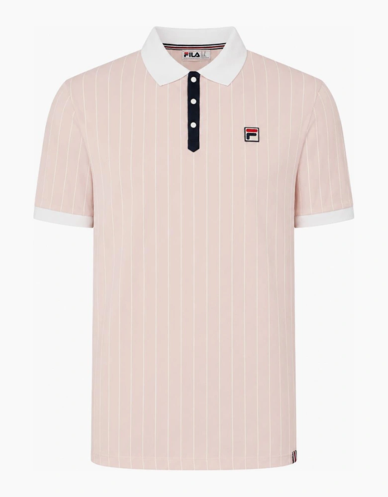 Fila BB1 Classic Striped Polo Shirt Pale Lilac/White/Fila Navy
