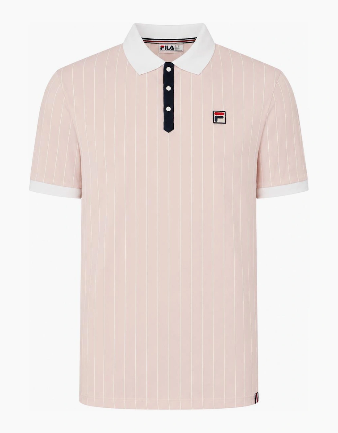 Fila BB1 Classic Striped Polo Shirt Pale Lilac/White/Fila Navy, 3 of 2